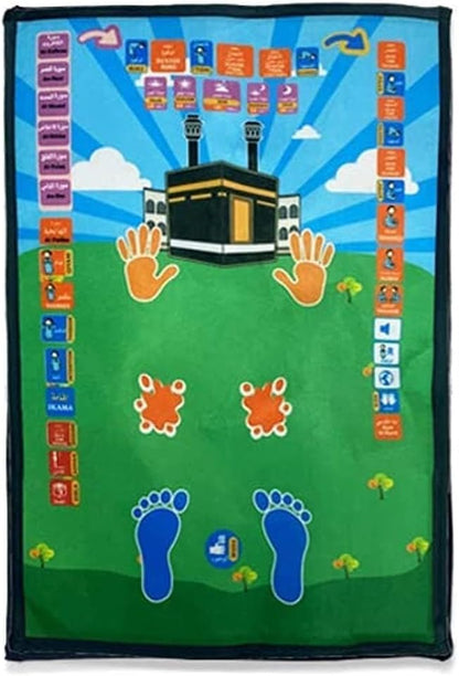 Educational Interactive Prayer Mat Carpet Electronic Interactive Voice Teaching Prayer Rug Mat Worship Blanket for Children Kids