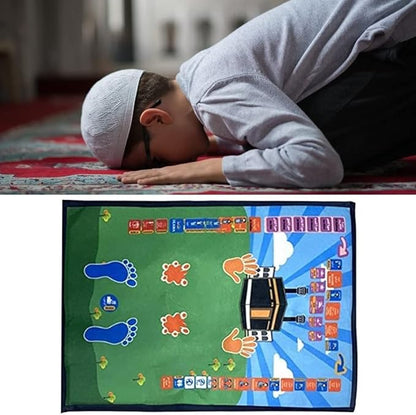 Educational Interactive Prayer Mat Carpet Electronic Interactive Voice Teaching Prayer Rug Mat Worship Blanket for Children Kids