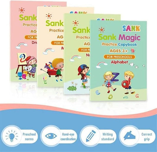 Magic Copybook for kids Sank Magic copy book Reusable Handwriting Tracing Practice kit